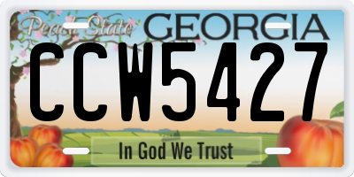 GA license plate CCW5427