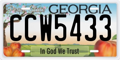 GA license plate CCW5433