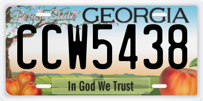 GA license plate CCW5438