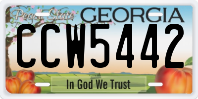 GA license plate CCW5442