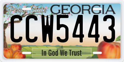 GA license plate CCW5443