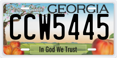GA license plate CCW5445