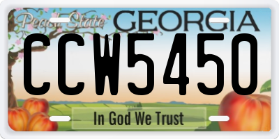 GA license plate CCW5450
