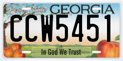 GA license plate CCW5451