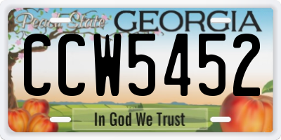 GA license plate CCW5452
