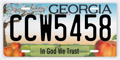 GA license plate CCW5458