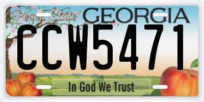 GA license plate CCW5471