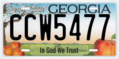 GA license plate CCW5477
