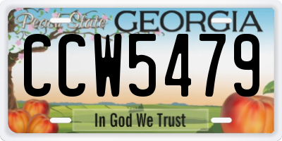 GA license plate CCW5479