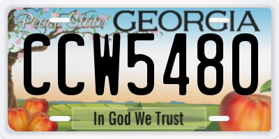 GA license plate CCW5480