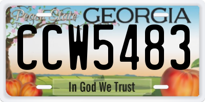 GA license plate CCW5483