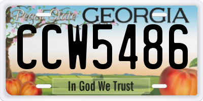 GA license plate CCW5486