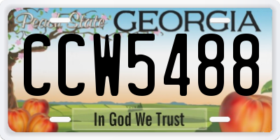 GA license plate CCW5488