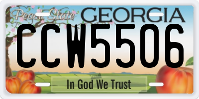 GA license plate CCW5506