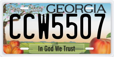 GA license plate CCW5507