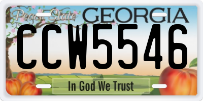 GA license plate CCW5546