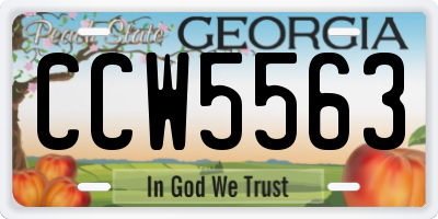 GA license plate CCW5563