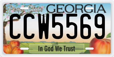GA license plate CCW5569