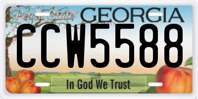 GA license plate CCW5588