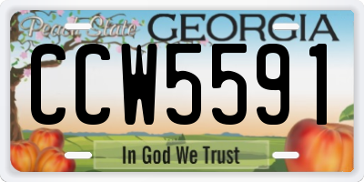 GA license plate CCW5591