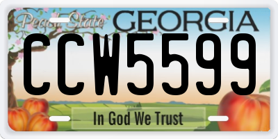 GA license plate CCW5599