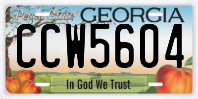 GA license plate CCW5604