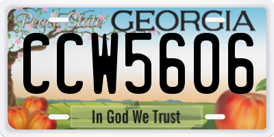 GA license plate CCW5606
