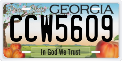 GA license plate CCW5609