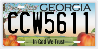 GA license plate CCW5611