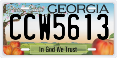 GA license plate CCW5613