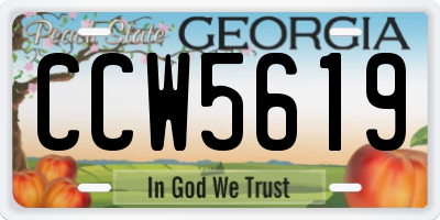 GA license plate CCW5619