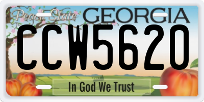 GA license plate CCW5620