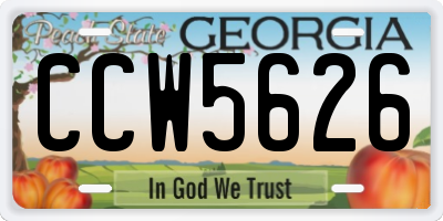 GA license plate CCW5626