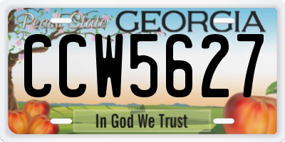 GA license plate CCW5627