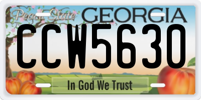 GA license plate CCW5630