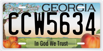 GA license plate CCW5634
