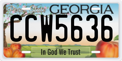 GA license plate CCW5636
