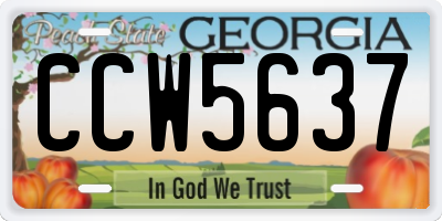 GA license plate CCW5637
