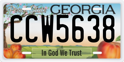 GA license plate CCW5638