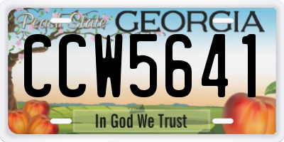 GA license plate CCW5641