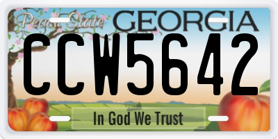 GA license plate CCW5642