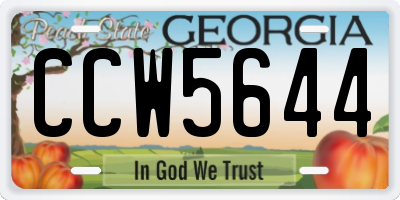 GA license plate CCW5644