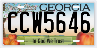 GA license plate CCW5646