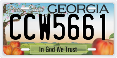 GA license plate CCW5661