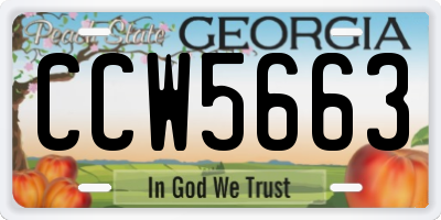 GA license plate CCW5663