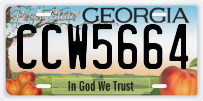GA license plate CCW5664