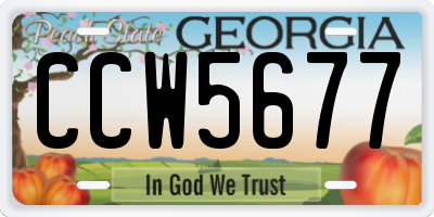 GA license plate CCW5677