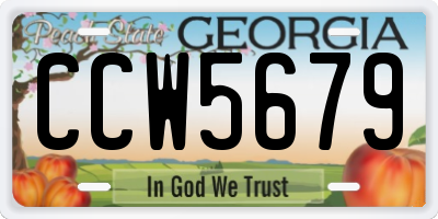 GA license plate CCW5679