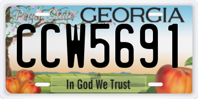 GA license plate CCW5691