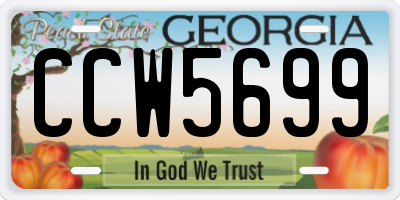 GA license plate CCW5699